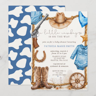 Kleiner Cowboy ist auf dem Weg Jungen-Baby-Party Einladung