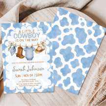 Kleiner Cowboy Junge Blau Kuh Druck Baby Shower