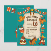 Kleiner Cowboy-Kindergeburtstag Party-Budget einla (Vorne/Hinten)