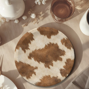 Kleiner Cowboy Kuh Western Wäscheleine Babyparty Pappteller