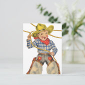 Kleiner Cowboy mit Lariat Postkarte (Stehend Vorderseite)