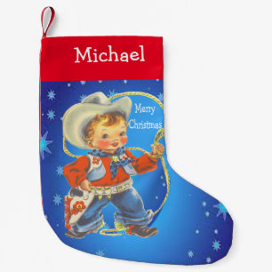 Kleiner Cowboy mit Seil-frohen Weihnachten Weihnachtsstrumpf