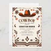 Kleiner Cowboy Moderne Babydusche Einladung (Vorne/Hinten)