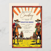 Kleiner Cowboy Moderne Babydusche Einladung (Vorne/Hinten)