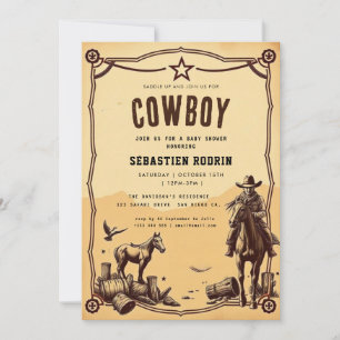 Kleiner Cowboy Moderne Babydusche Einladung