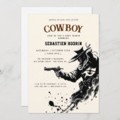 Kleiner Cowboy Moderne Babydusche Einladung (Vorne/Hinten)
