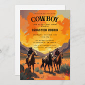 Kleiner Cowboy Moderne Babydusche Einladung (Vorne/Hinten)