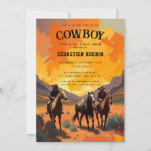 Kleiner Cowboy Moderne Babydusche Einladung