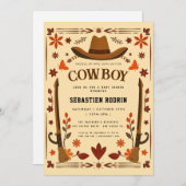 Kleiner Cowboy Moderne Babydusche Einladung (Vorne/Hinten)