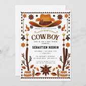 Kleiner Cowboy Moderne Babydusche Einladung (Vorne/Hinten)