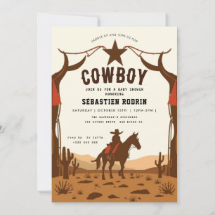 Kleiner Cowboy Moderne Babydusche Einladung