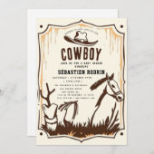 Kleiner Cowboy Moderne Babydusche Einladung (Vorne/Hinten)