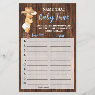Kleiner Cowboy Name dieser Baby Tune Duschkarte Flyer