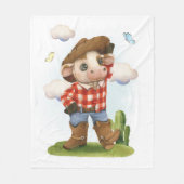 Kleiner Cowboy Niedlicher Stier Fleecedecke (Vorderseite)