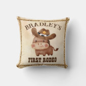 Kleiner Cowboy niedliches Kinderpferd erste Runde Kissen (Vorderseite)