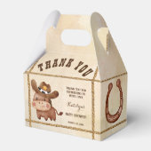 Kleiner Cowboy-niedliches Kinderpferd in einer Hut Geschenkschachtel (Vorderseite)