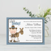 Kleiner Cowboy Polka Dots Babydusche Einladungen (Stehend Vorderseite)