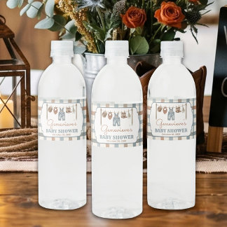 Kleiner Cowboy Rustikale Western-Baby-Party Wasserflaschenetikett