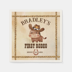 Kleiner Cowboy süßes Baby-Pferd erstes Rodeo Serviette