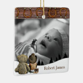 Kleiner Cowboy und Teddy Bären Weihnachten Keramikornament (Rechts)
