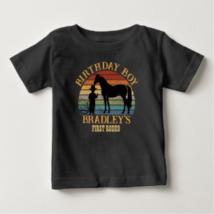 Kleiner Cowboy Vintager Sonnenuntergang Jungs Gebu Baby T-shirt