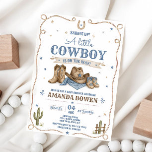 Kleiner Cowboy Western Baby Shower Geburtstag Einladung