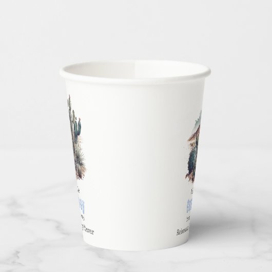 Kleiner Cowboy Western Blue Boy Baby Duschdekor Pappbecher (Links)