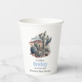 Kleiner Cowboy Western Blue Boy Baby Duschdekor Pappbecher (Vorderseite)