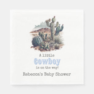 Kleiner Cowboy Western Blue Boy Baby Duschdekor Serviette