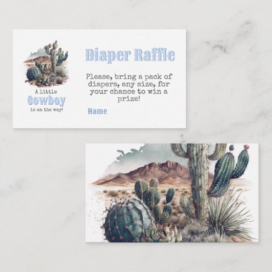 Kleiner Cowboy-Western Blue Boy Baby Duschdiapier Begleitkarte (Vorne/Hinten)