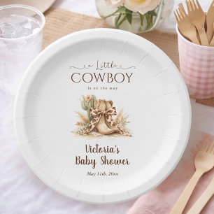 Kleiner Cowboy Wild West Country Baby Boy Shower Pappteller