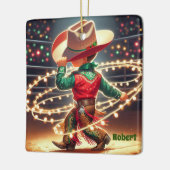 Kleiner Cowboy wirbeln Weihnachtsleuchten nach Maß Keramikornament (Links)