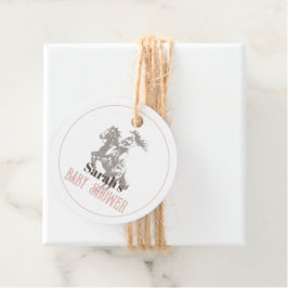 Kleiner Cowgirl Western Pink Girl Babydusche Geschenkanhänger