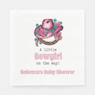 Kleiner Cowgirl Western Pink Hat Floral Baby Dusch Serviette