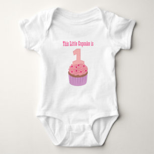 Kleiner Cupcake ist Eins, Erster Geburtstag, Baby Strampler