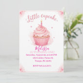 Kleiner Cupcake wird EINS Einladung (Stehend Vorderseite)