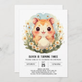 Kleiner Custom Hamster Geburtstag Einladung (Vorne/Hinten)