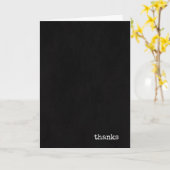 kleiner Danketext auf schwarz Karte (Gelbe Blume)