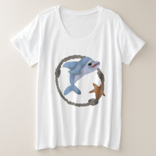 Kleiner Delphin Große Größe T-Shirt
