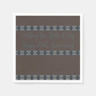 Kleiner Designer braun und türkis Serviette