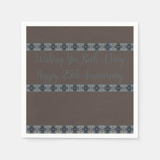 Kleiner Designer braun und türkis Serviette (Vorderseite)