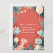 Kleiner Dino wird ein Jahr Orange-Wasserfarben-Geb Einladung (Rückseite)