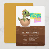 Kleiner Dinosaur schlüpft bald Einladung (Vorne/Hinten)