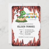 Kleiner Dinosaurier ist auf dem Weg Einladung (Vorderseite)