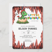 Kleiner Dinosaurier ist auf dem Weg Einladung (Vorderseite)