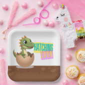 Kleiner Dinosaurier schlüpft bald Pappteller (Party)