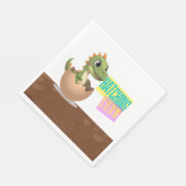 Kleiner Dinosaurier schlüpft bald Serviette (Ecke)
