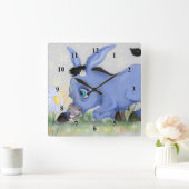 Kleiner Donkey und Daisy - Ihren Namen / Text hinz Quadratische Wanduhr (Zuhause)