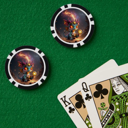 Kleiner Drache, große Energie – Die Ember Clocklin Pokerchips (Pokertisch (doppelt))