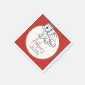 Kleiner Drache ist auf dem Weg Niedliche Red Baby  Serviette (Ecke)